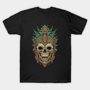 Colored and Textured Tribal Mask Design T-Shirt